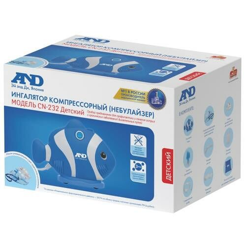 AND CN-232 ингалятор компрессорный детский рыбка