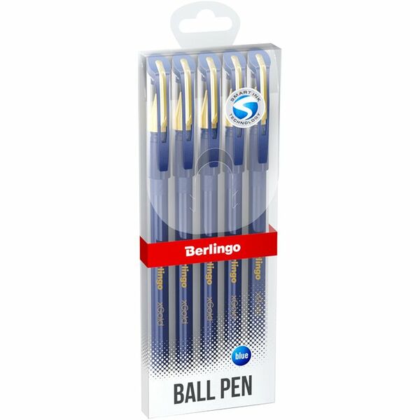 Ручки шариковые Berlingo XGold синие, 5 шт