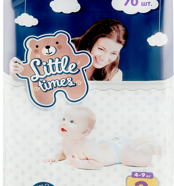 Подгузники детские LITTLE TIMES Midi 4–9кг, 70шт