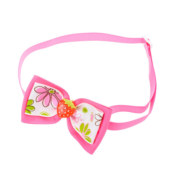 Галстук-бант розово-белый в цветочек