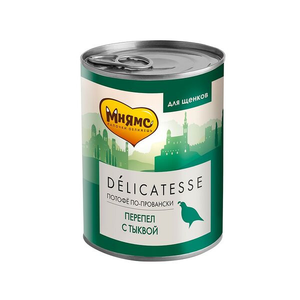 Корм для щенков МНЯМС Потофё по-провански перепёлка с тыквой банка