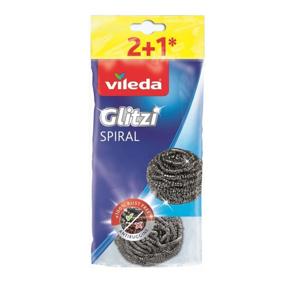 

Губка из металлической спирали, Vileda 2+1 шт.