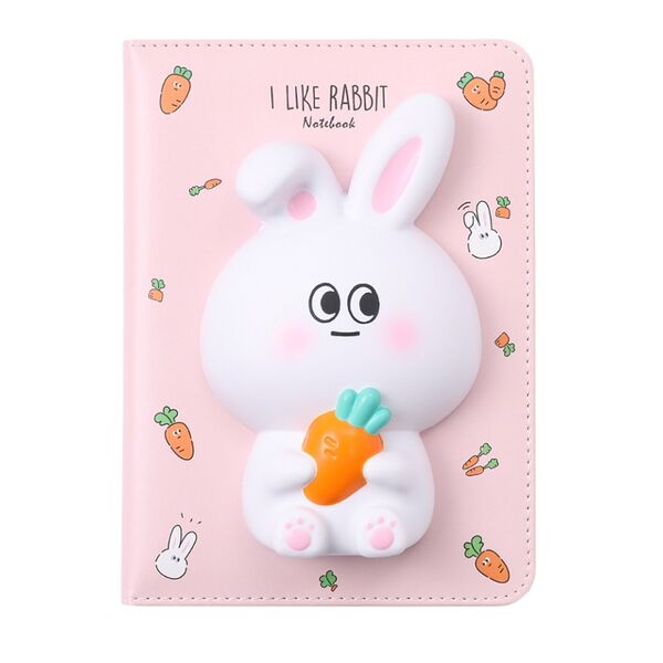 Блокнот со сквишем «Зайчик I Like Rabbit», А5, розовый