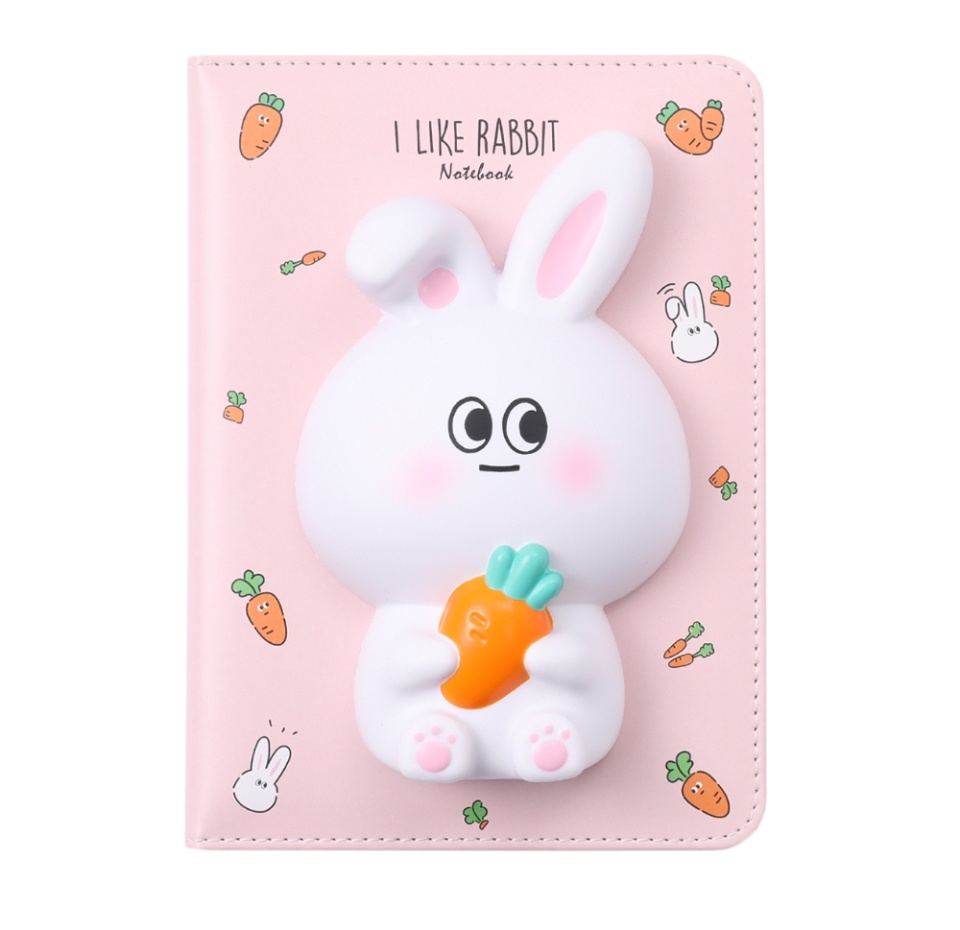 

Блокнот со сквишем «Зайчик I Like Rabbit», А5, розовый