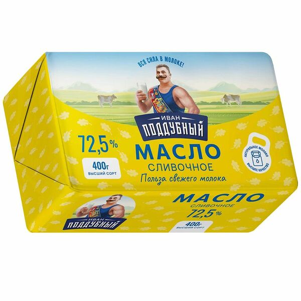 Масло сливочное ИВАН ПОДДУБНЫЙ 72,5%, без змж