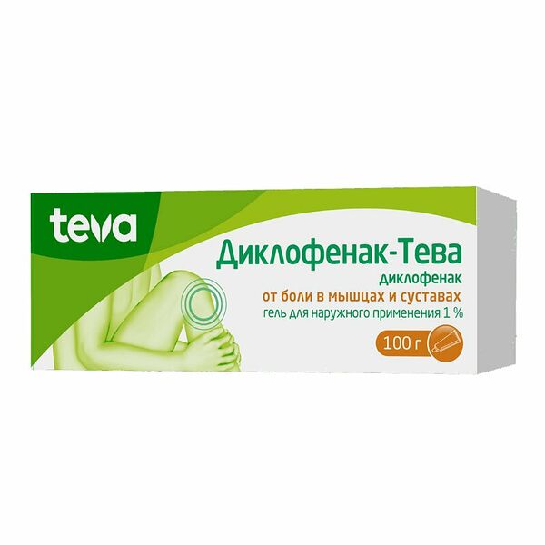 Диклофенак-Тева гель 1% 100 г 