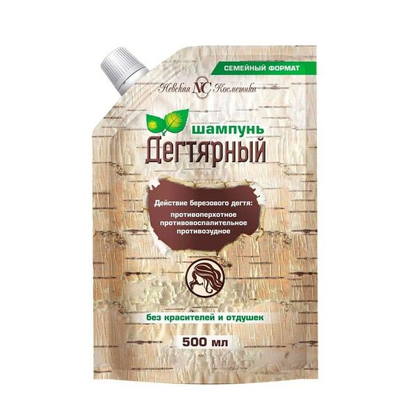 Шампунь для волос Невская Косметика Дегтярный, дой-пак, 500 мл
