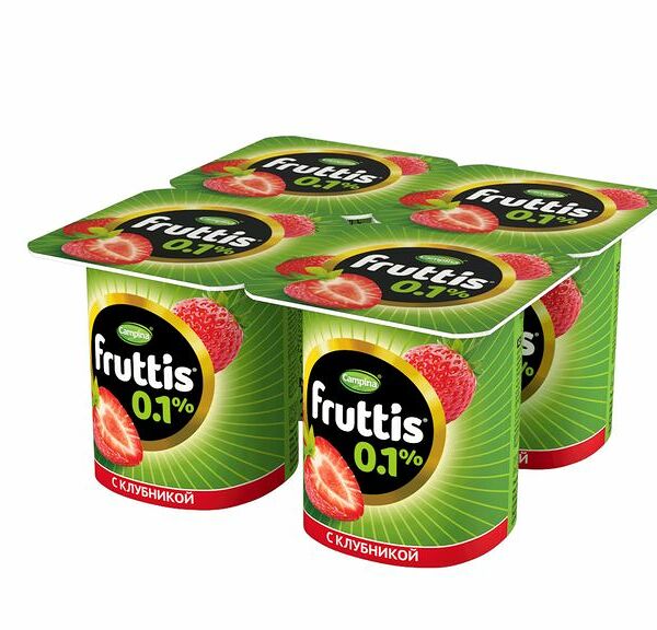 Продукт йогуртный Легкий Клубника 0,1% ТМ Fruttis 1 шт