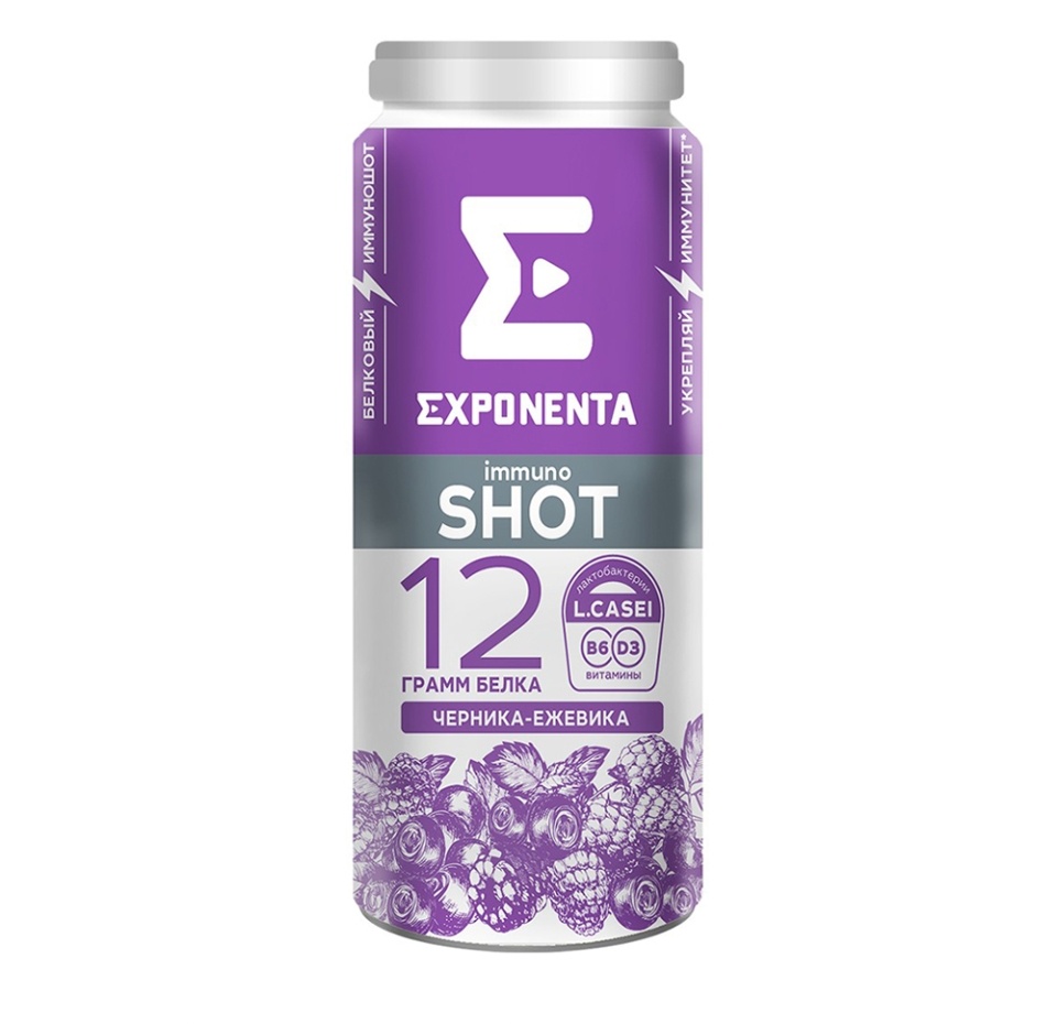 

Напиток кисломолочный Exponenta Immuno Shot Черника ежевика 100 мл