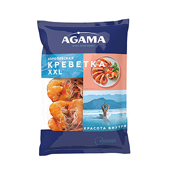 Креветки Agama Королевская креветка №5 XXL варено-мороженые, 700 г