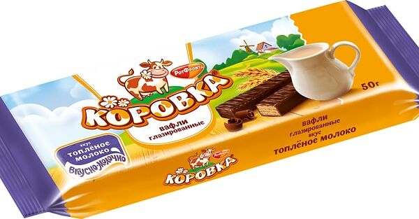 Вафли Коровка Топленое молоко глазированные 50г