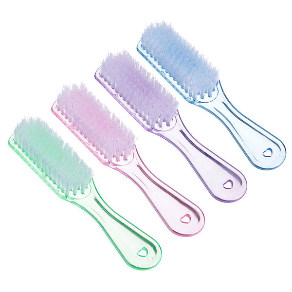 Щетка с ручкой универсальная, для одежды и обуви, пластик, прозрачная с белой щетиной 17х2,5см цвет в ассортименте