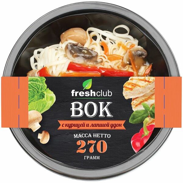 Вок Freshclub курица в соусе терияки с лапшой удон 270г