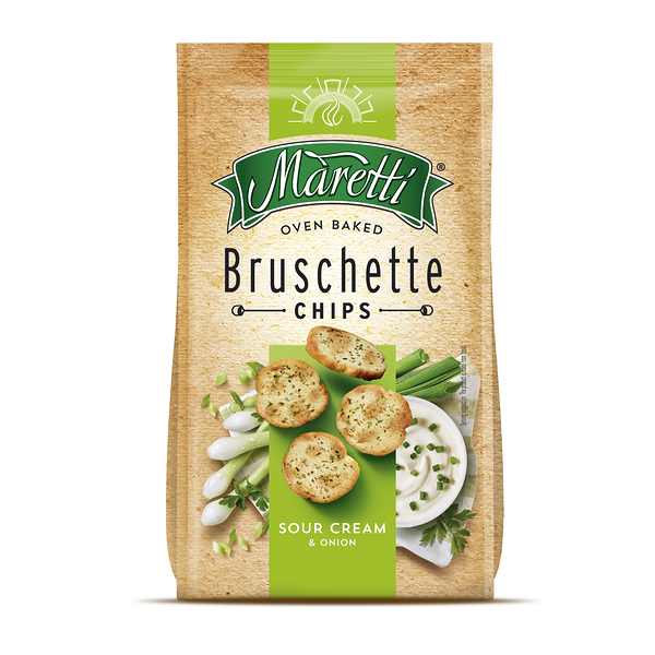 Хлебные ломтики печёные Maretti со вкусом Сметаны и лука