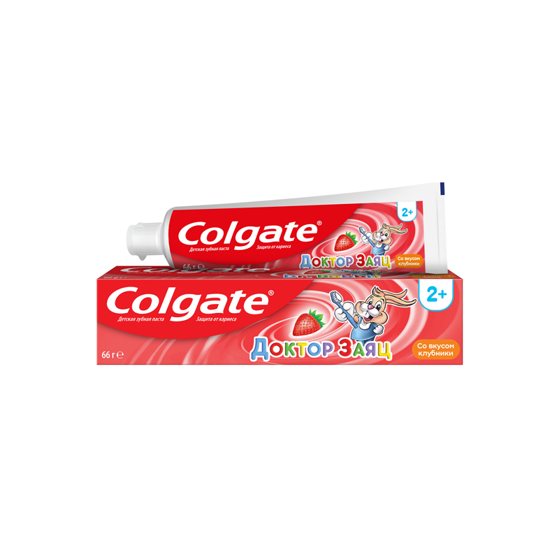 

Зубная паста детская Colgate Доктор Заяц с 2 лет клубника 66 г