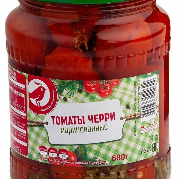 Томаты черри АШАН Красная птица маринованные
