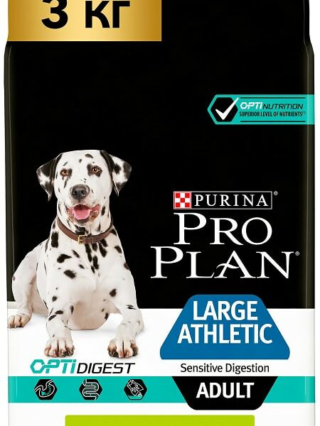 Сухой корм для собак Pro Plan Optidigest Large Athletic Adult Sensitive Digestion для крупных пород атлетического телосложения для улучшения пищеварения с ягненком