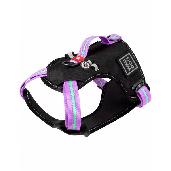 Collar Шлея Waudog Nylon с Qr паспортом, безопасная, металлическая пряжка-фастекс, фиолетовая Xl 25мм