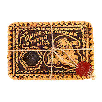 Мёд акации в сотах в резной шкатулке, «Алтайский пчелоцентр», 350 г, Алтайский край