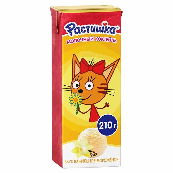 Молочный коктейль Растишка со вкусом ванильного мороженого 2% 