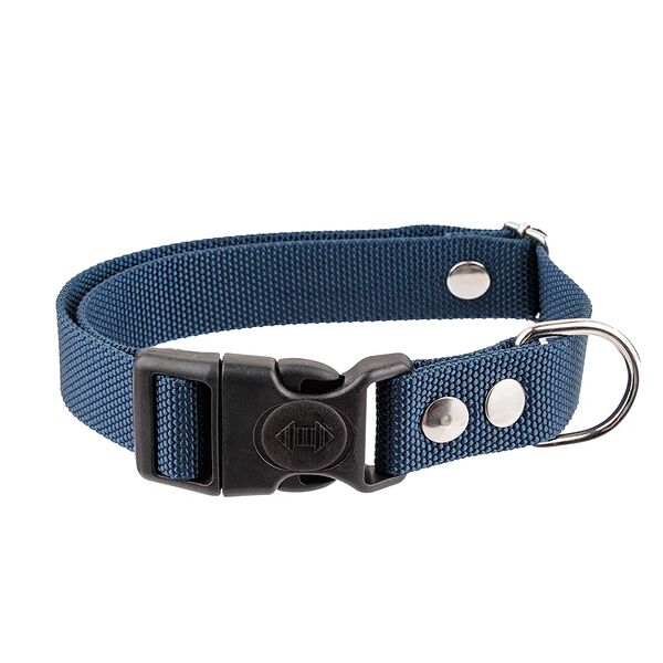 Ошейник нейлон М многоразмерный с фиксатором 20 28-45 см синий