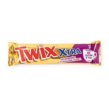 Twix Xtra шоколадный батончик с карамелью и печеньем 82г
