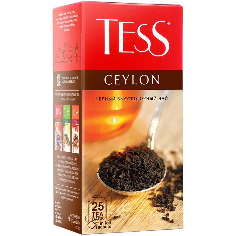 

Чай чёрный Tess Ceylon высокогорный в пакетиках, 25х2 г