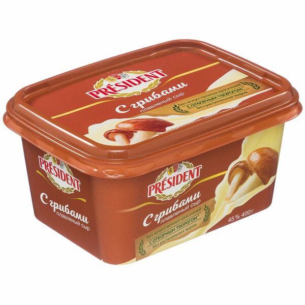 Сыр плавленый President с грибами 45%