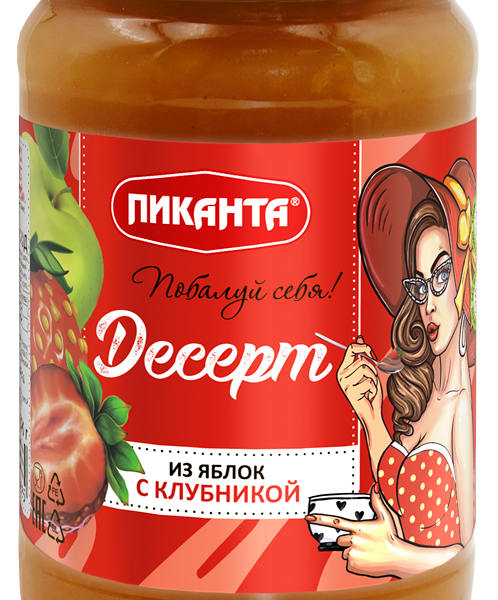 Десерт Пиканта из яблок с клубникой 370г