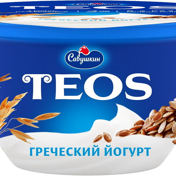 Йогурт ГРЕЧЕСКИЙ жир. 2% Злаки с клетчаткой льна вес 140г САВУШКИН