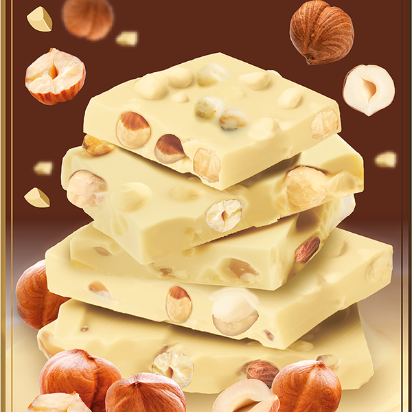 Шоколад King Of Nuts белый с целым фундуком 200г