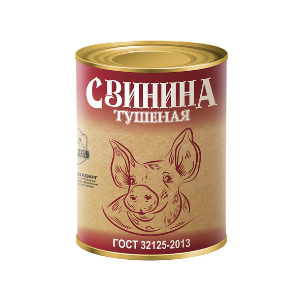 Свинина тушеная 1с (ГОСТ 32125-2013) вес 338г Калинковичский МК