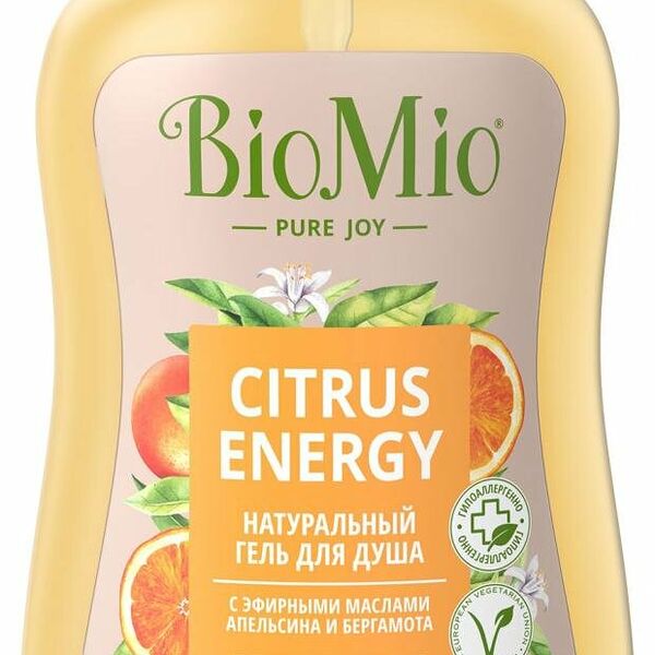 Гель для душа BioMio Bio Shower Gel Натуральный с эфирными маслами апельсина и бергамота