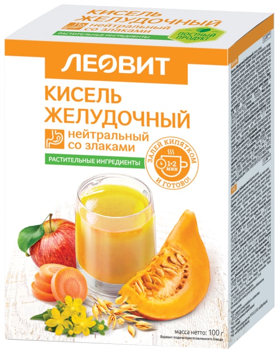 

Кисель Леовит Желудочный нейтральный со злаками пакеты 5 шт.