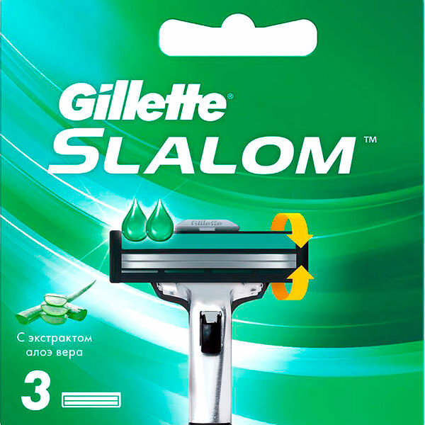 Кассеты сменные Gillette Slalom c полосками 3 шт.