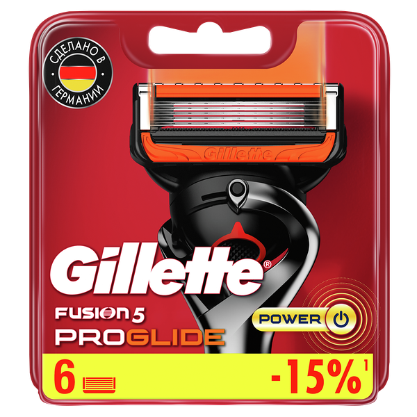 Кассеты сменные для бритья FUSION Power Fusion ProGlide, 6шт