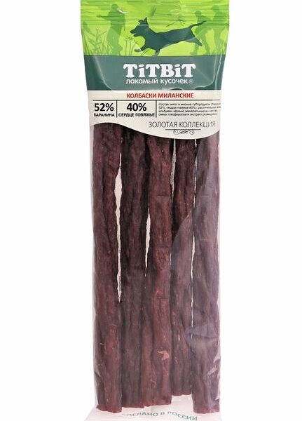 Колбаски TiTBiT Золотая Коллекция Миланские для собак, 75г