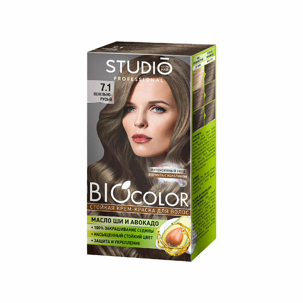 Крем-краска для волос Bio Color 7.1 Пепельно Русый