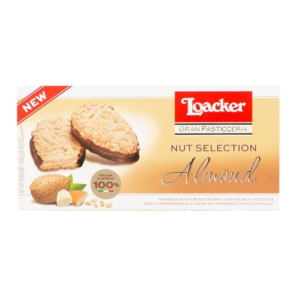 Печенье Loacker с начинкой из миндального крема и молочного шоколада