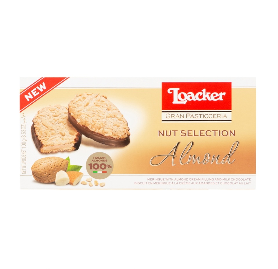 

Печенье Loacker с начинкой из миндального крема и молочного шоколада 100г