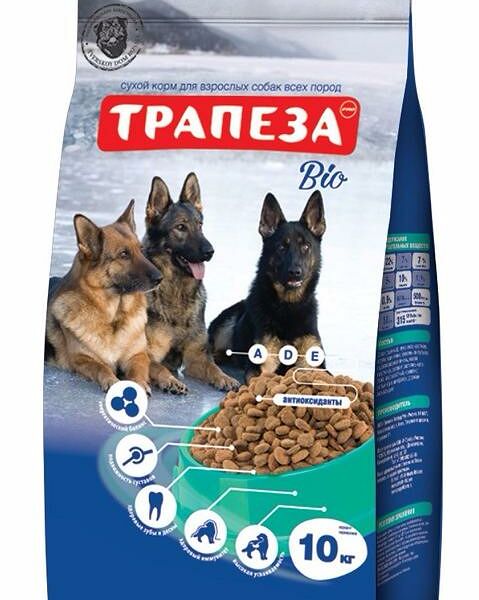 Корм для взрослых собак всех пород сухой Трапеза Bio
