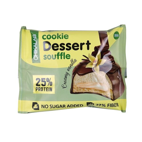 Печенье-суфле протеиновое Chikalab Сливочная ваниль глазированное (без сахара) 55 г