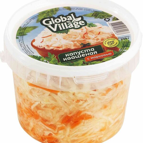 Капуста квашеная Global Village с морковью, 700г