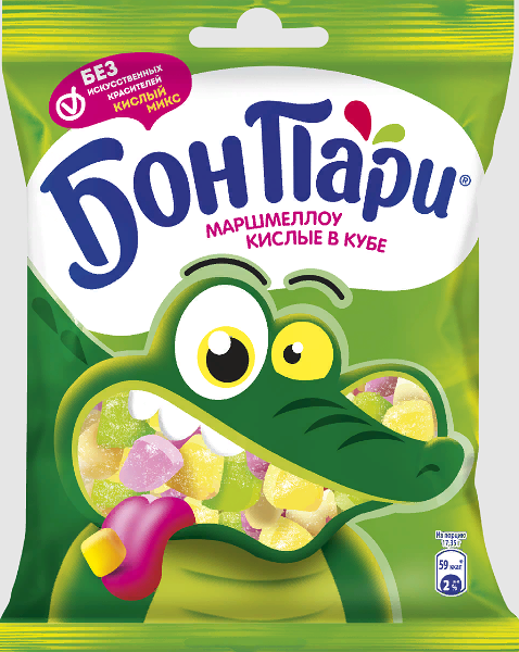 Маршмеллоу Бон Пари Кислые в Кубе со вкусом фруктов