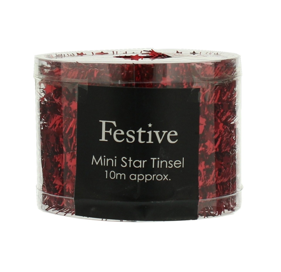 

Мишура Festive высеченная в виде звезды в ассортименте цвет красный, золотой, серебро 1000х3.5 см, 1 шт, Великобритания