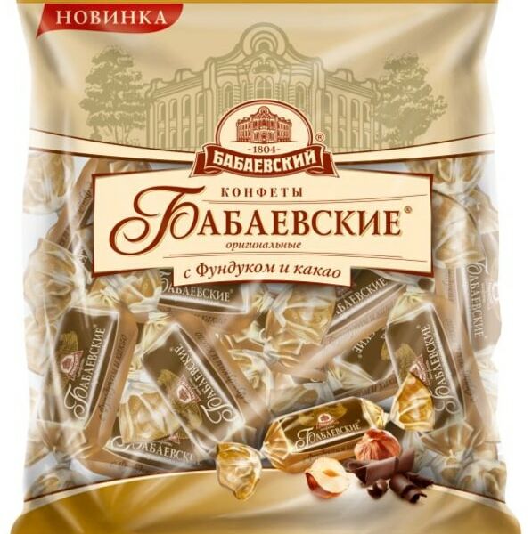 Конфеты Бабаевские оригинальные с фундуком и какао 200г