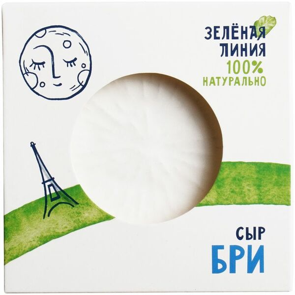 Сыр мягкий Бри с белой плесенью 60% Зелёная Линия, 150г