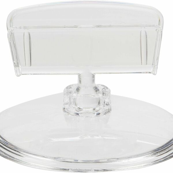 Ценникодержатель настольный на круглой подставке, 50x34 мм, горизонтальный, прозрачный, 10шт