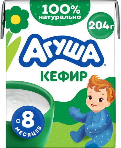 

Кефир Агуша Первая ложка 3.2% с 8 месяцев 204 г