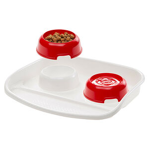 Пластиковый поднос с мисками Ferplast Lindo Party 4 в ассортименте